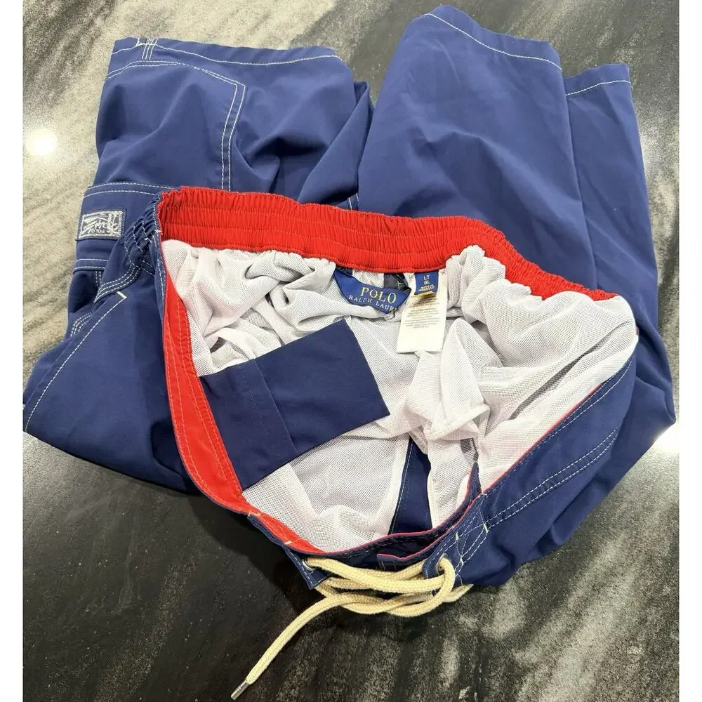 Polo Ralph Lauren lined Swim Trunks Board Shorts LT Large Tall Pony Lined Surf